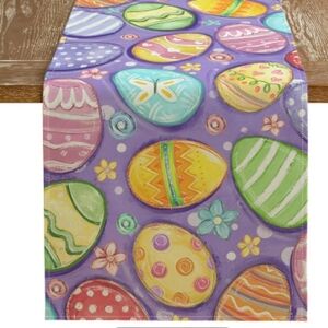 Colorful Easter Egg Table Runner 13 X 72